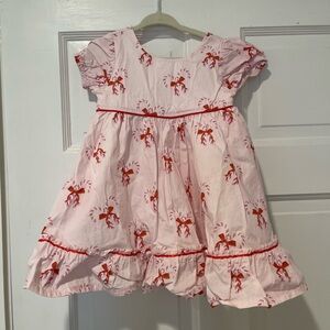 Hollis Baker pink Christmas candy cane dress - 2T